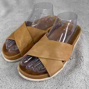 Gentle Souls Kenneth Cole X Band Sandal Womens 9M Tan Leather